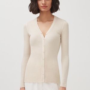 Cuyana Cotton Cashmere Rib Cardigan